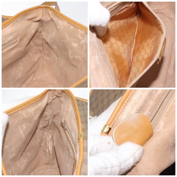 GUCCI Micro GG Supreme Shoulder Bag PVC Beige Gold - Picture 15 of 16
